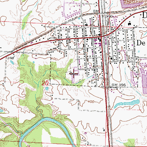 Topographic Map of De Soto Cemetery, IL