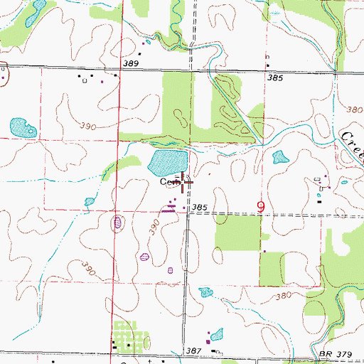 Topographic Map of Gill Cemetery, IL