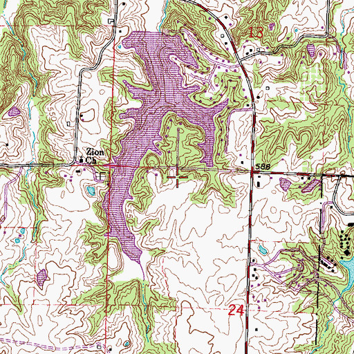 Topographic Map of Zion Cemetery, IL