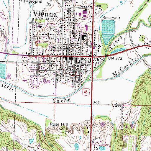 Topographic Map of Church of Christ, IL