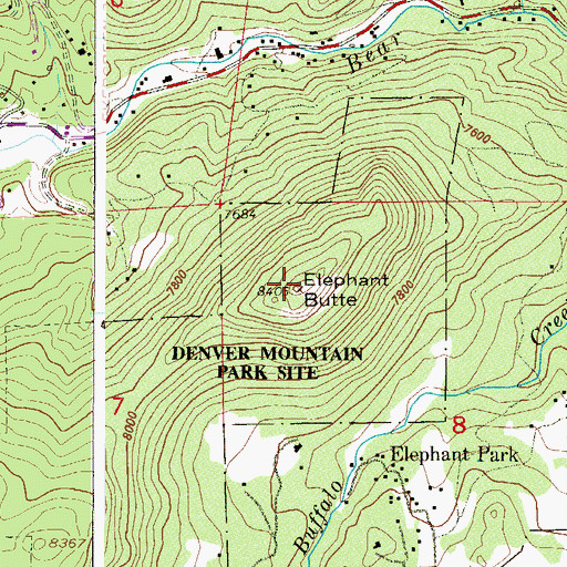 Topographic Map of Elephant Butte, CO