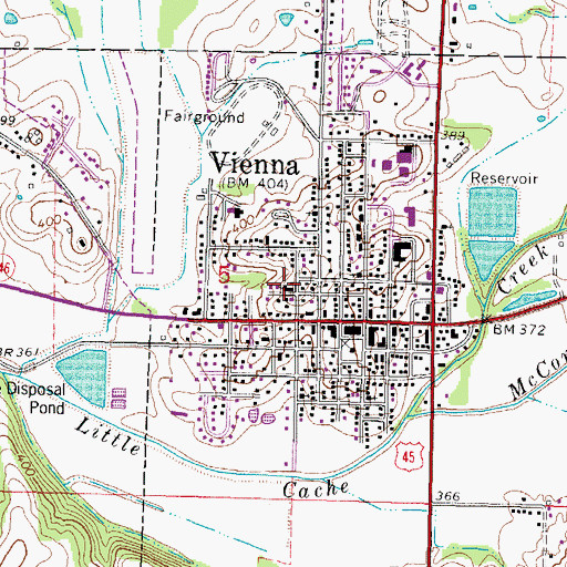 Topographic Map of First Baptist Church, IL