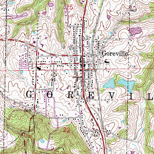 Topographic Map of Goreville United Methodist Church, IL