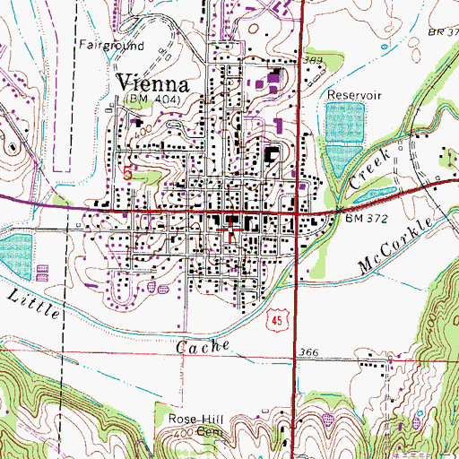 Topographic Map of Johnson County Courthouse, IL