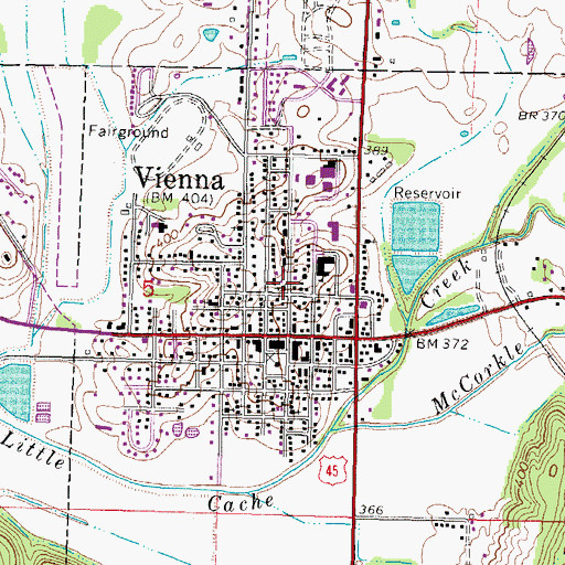 Topographic Map of United Methodist Church of Vienna, IL