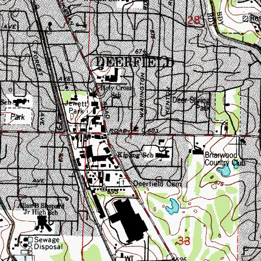Topographic Map of Christ United Methodist Church of Deerfield, IL