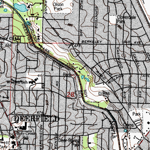 Topographic Map of Cumnor Court Park, IL