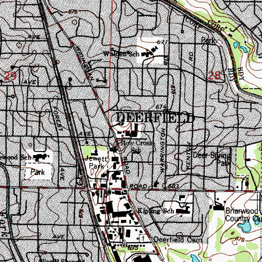 Topographic Map of Holy Cross Church, IL