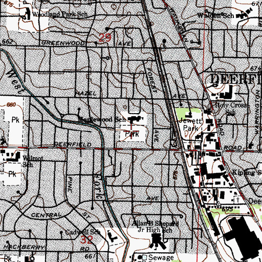 Topographic Map of Maplewood Park, IL