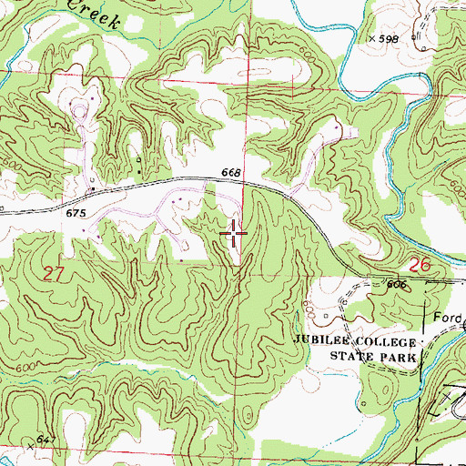 Topographic Map of Bow Wood Glen Picnic Area, IL