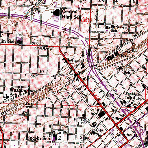Topographic Map of First Church of Christ Scientist, IL