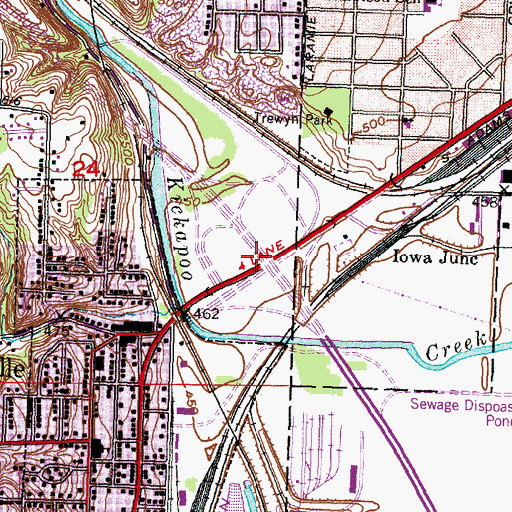 Topographic Map of Interchange 6, IL