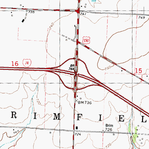 Topographic Map of Interchange 71, IL