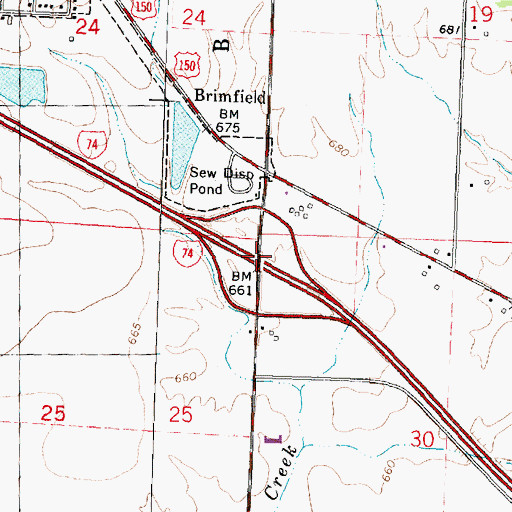 Topographic Map of Interchange 75, IL