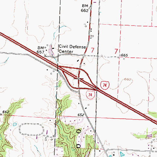 Topographic Map of Interchange 82, IL