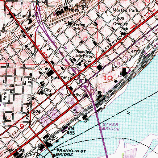 Topographic Map of Interchange 93, IL