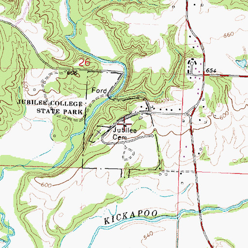 Topographic Map of Jubilee College (historical), IL