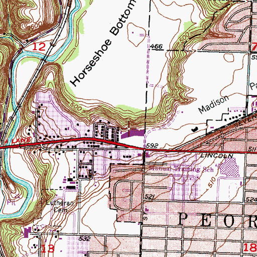 Topographic Map of Madison Park Shopping Center, IL