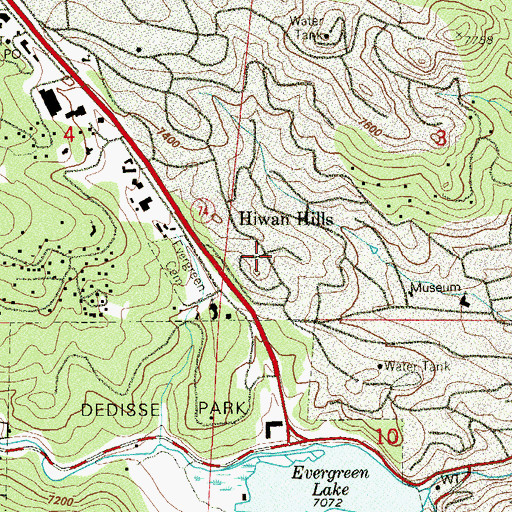 Topographic Map of Hiwan Hills, CO