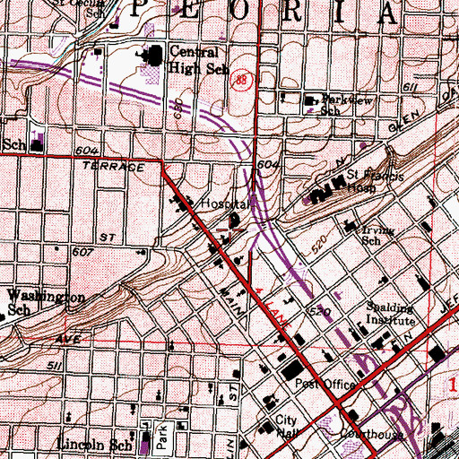 Topographic Map of Unity Point Health - Methodist, IL