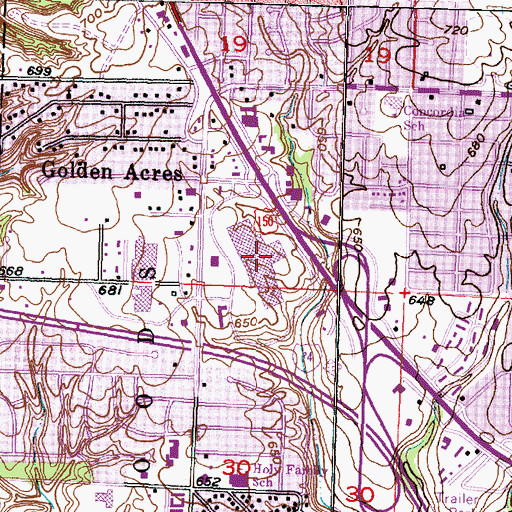 Topographic Map of Northwoods Shopping Center, IL