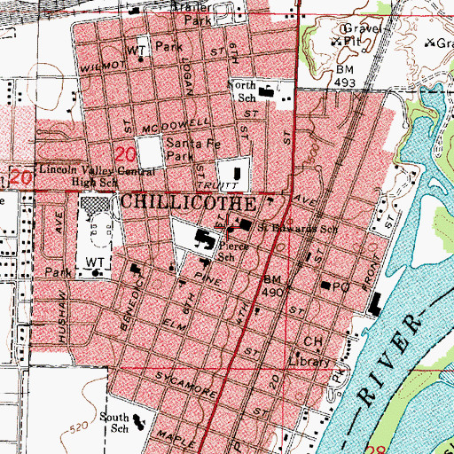 Topographic Map of Saint Edwards Catholic Church, IL