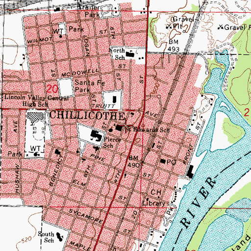 Topographic Map of Saint Edwards School, IL