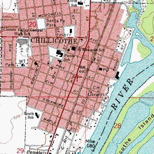 Topographic Map of Saint Francis Episcopal Church, IL