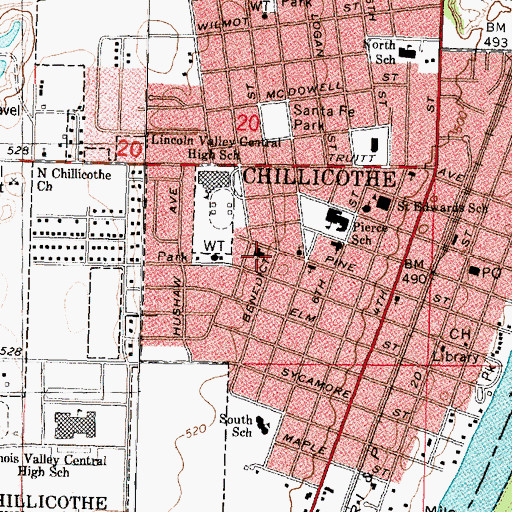 Topographic Map of Saint Mark Lutheran Church, IL