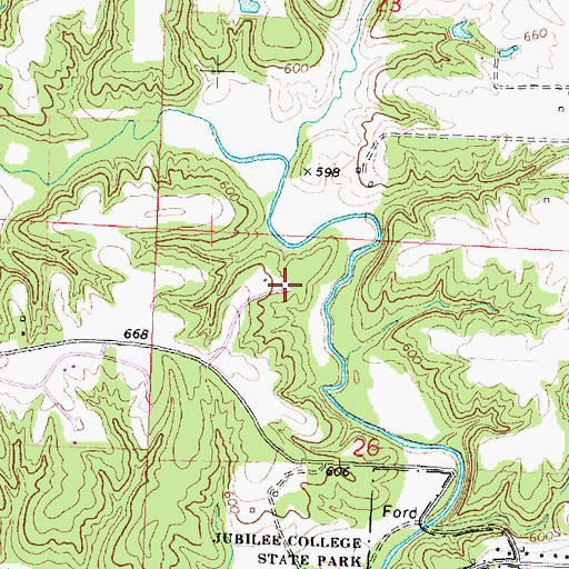 Topographic Map of Turkey Hollow Picnic Area, IL