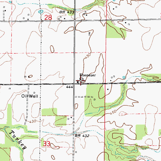 Topographic Map of Ebenezer Cemetery, IL