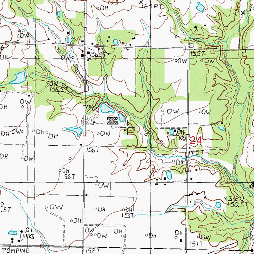 Topographic Map of Houser Cemetery, IL