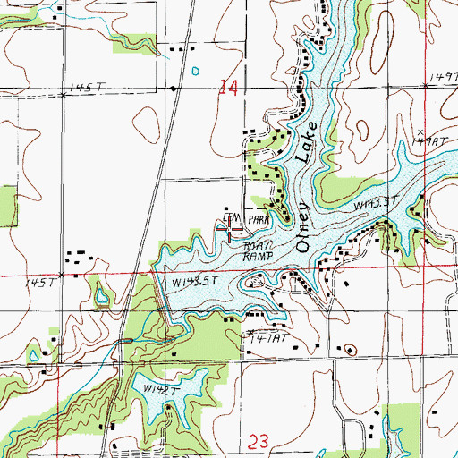 Topographic Map of McBurg Cemetery, IL