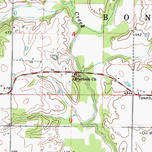 Topographic Map of Otterbein Cemetery, IL
