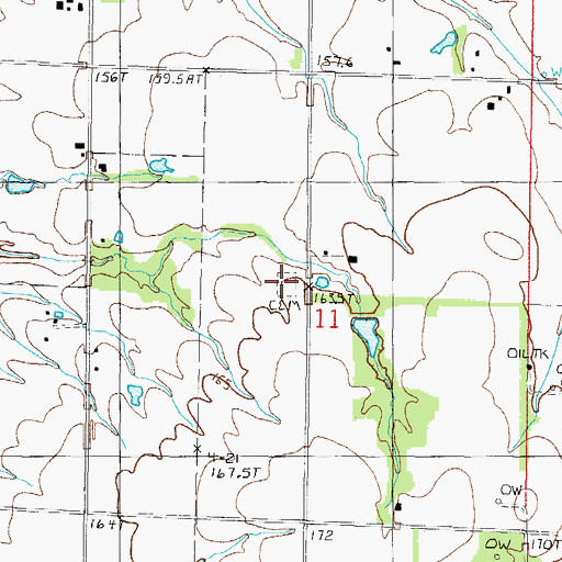Topographic Map of Pleasant View Cemetery, IL