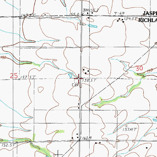 Topographic Map of Saint Pauls Lutheran Cemetery, IL