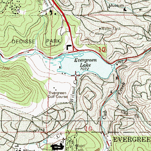 Topographic Map of Wilmot Creek, CO