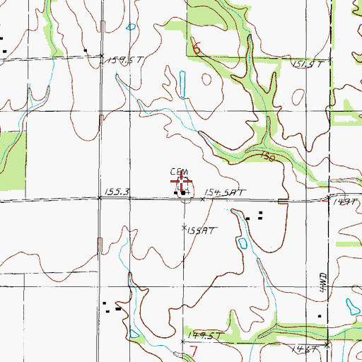 Topographic Map of Saron Cemetery, IL