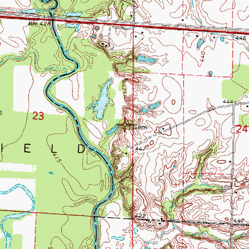 Topographic Map of Smith Cemetery, IL