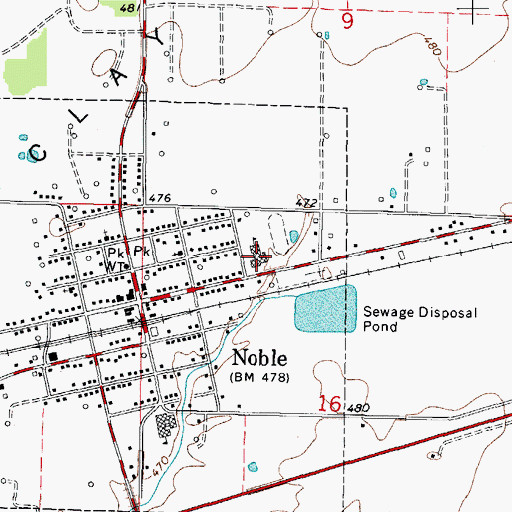 Topographic Map of West Richland High School, IL