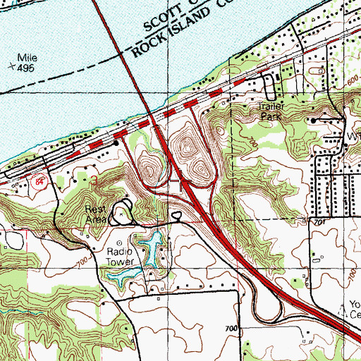 Topographic Map of Interchange 1, IL