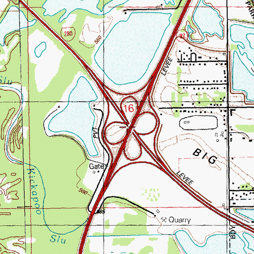 Topographic Map of Interchange 11, IL