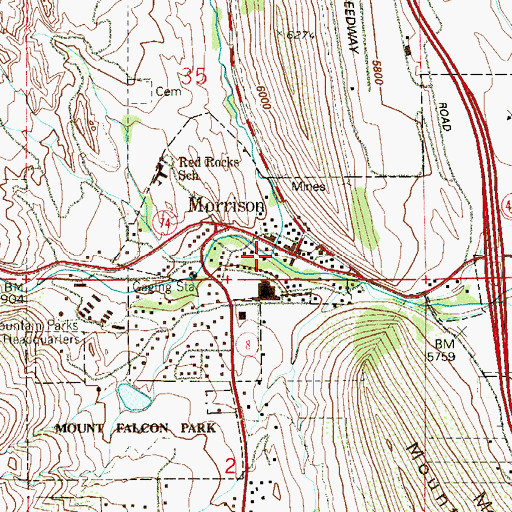 Topographic Map of Mount Vernon Creek, CO