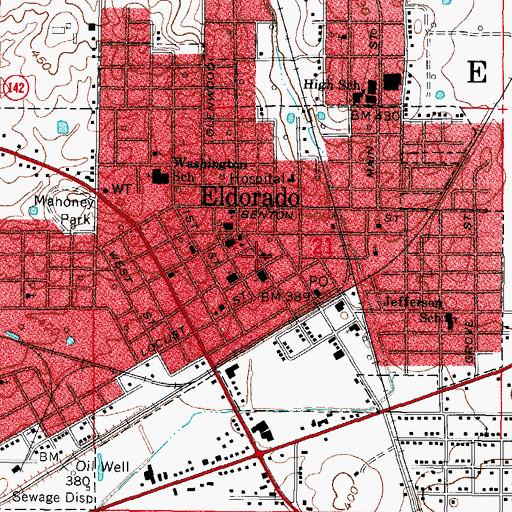 Topographic Map of Calvary Baptist Church, IL