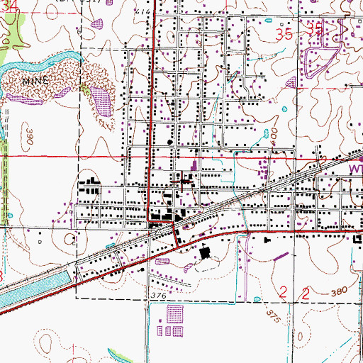 Topographic Map of Carrier Mills Elementary School, IL