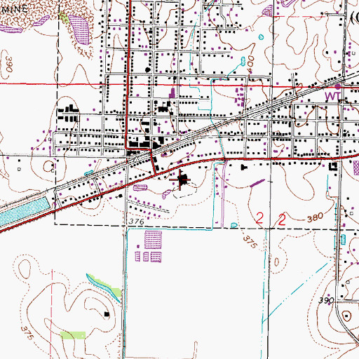 Topographic Map of Carrier Mills High School, IL