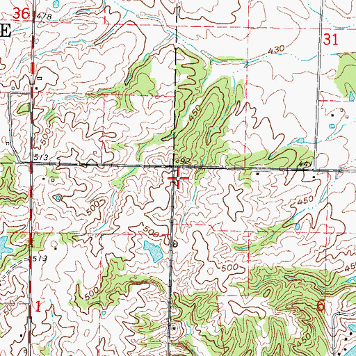 Topographic Map of Cedar Point School (historical), IL