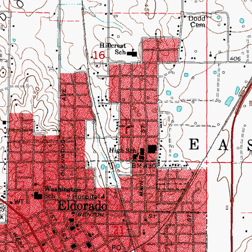 Topographic Map of College Heights Baptist Church, IL