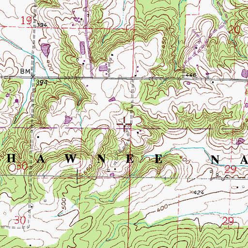 Topographic Map of Duncan School (historical), IL