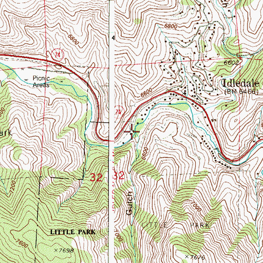 Topographic Map of Devils Gulch, CO